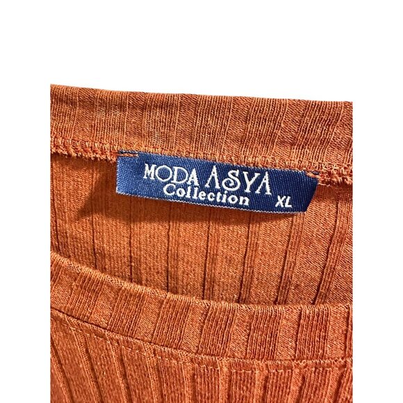 ๐ 2/$20 ๐ Ribbed Rust Long Sleeve Top & Pant Set - Moda Asya Collection XL - Picture 5 of 7